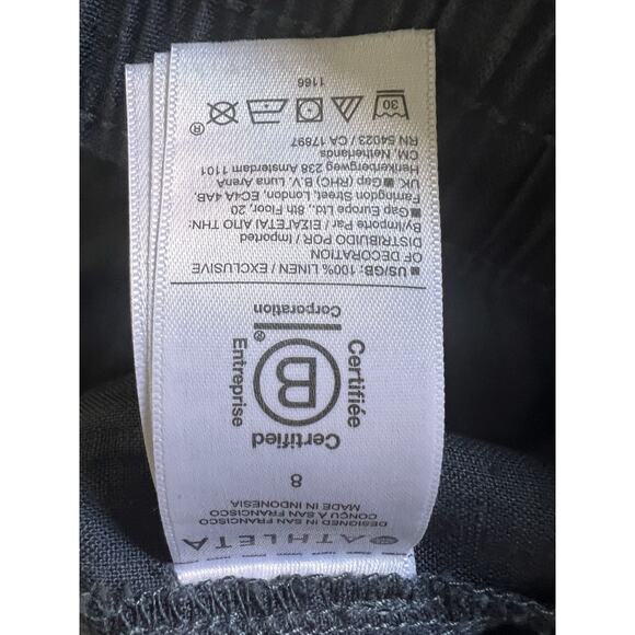 Athleta Blue Linen Button Pocket Ankle Pants Size 8 - Picture 4 of 4